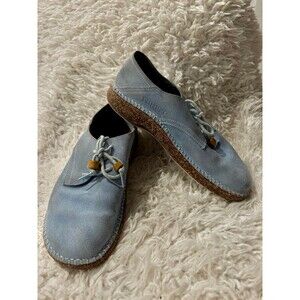 BIRKENSTOCK Unisex Gary Blue Sky Suede Nubuck Lace Up Oxfords 38 W’s 7.5